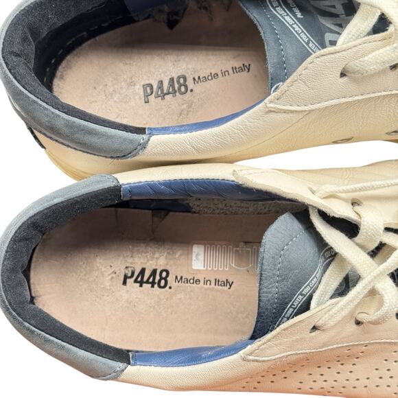 P448 F22 John Sneaker Perforated Logo Low-Top 43 10 Men's Athletic Shoes Comfort - Picture 9 of 12